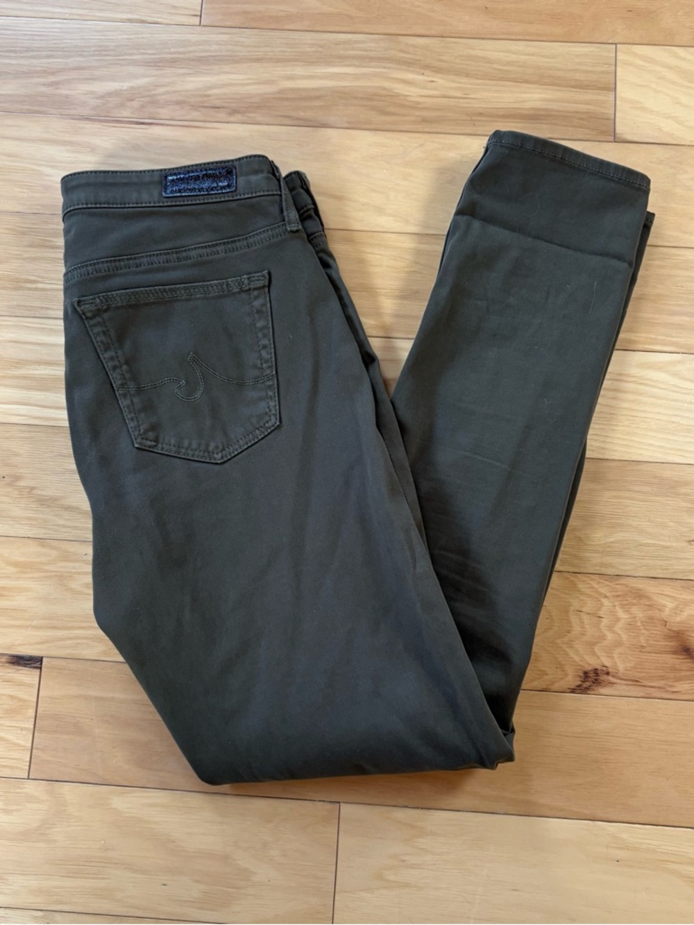 AG Adriano Goldschmied Stevie Ankle Pants Women Sz 27R Green Slim Straight